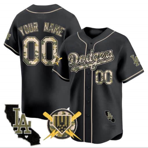 Custom Los Angeles Dodgers Armed Forces Day Vapor Premier Limited All Stitched Baseball Jersey