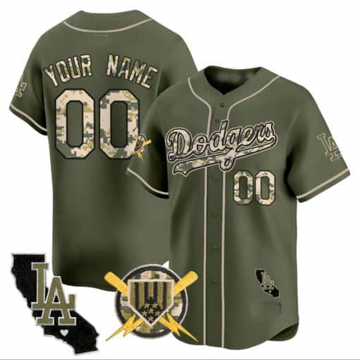 Custom Los Angeles Dodgers Armed Forces Day Vapor Premier Limited All Stitched Baseball Jersey