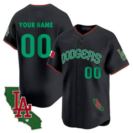 Custom Los Angeles Dodgers Mexico California Patch Vapor Premier Limited V3 All Stitched Baseball Jersey