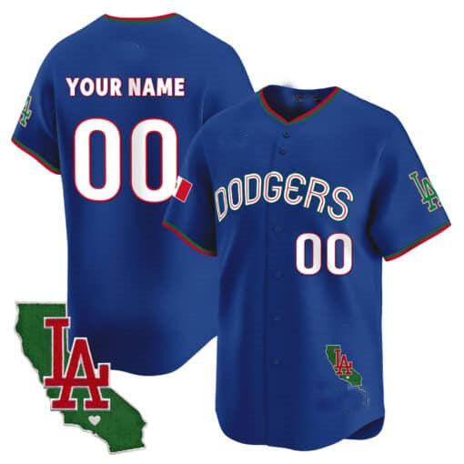 Custom Los Angeles Dodgers Mexico California Patch Vapor Premier Limited V3 All Stitched Baseball Jersey