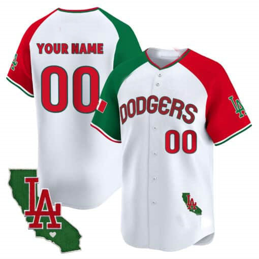 Custom Los Angeles Dodgers Mexico California Patch Vapor Premier Limited V3 All Stitched Baseball Jersey