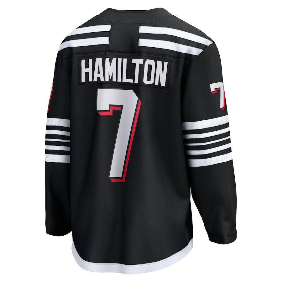 NJ.Devils #7 Dougie Hamilton Alternate Premier Breakaway Player Jersey Black Hockey Jerseys