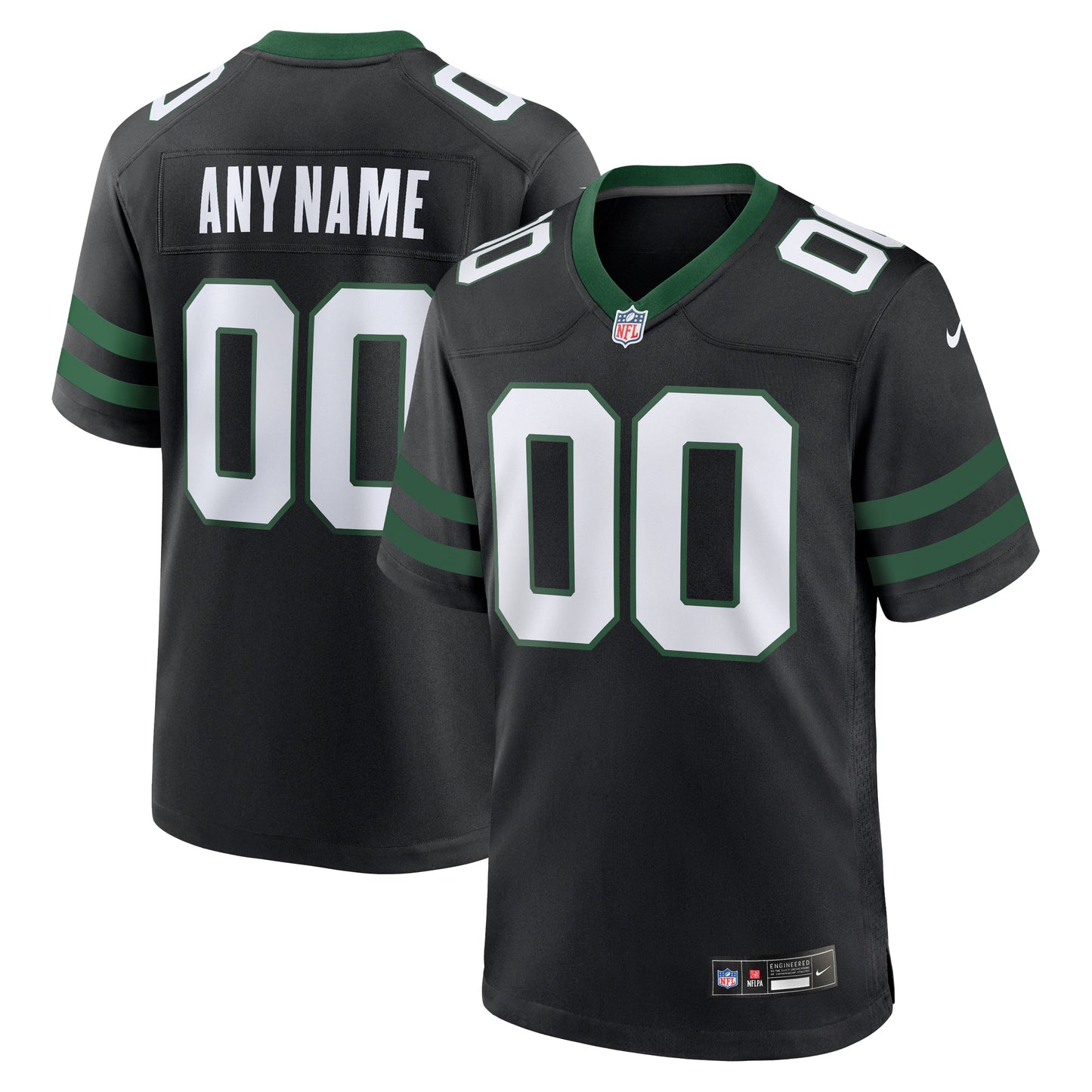 New York Jets Legacy Black Alternate Custom Game Jersey