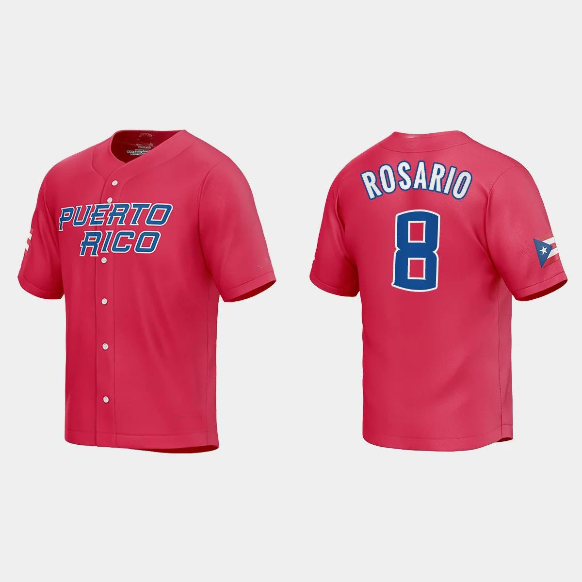 #8 EDDIE ROSARIO WORLD BASEBALL CLASSIC 2023 WORLD BASEBALL CLASSIC JERSEYC RED Stitches Baseball Jerseys