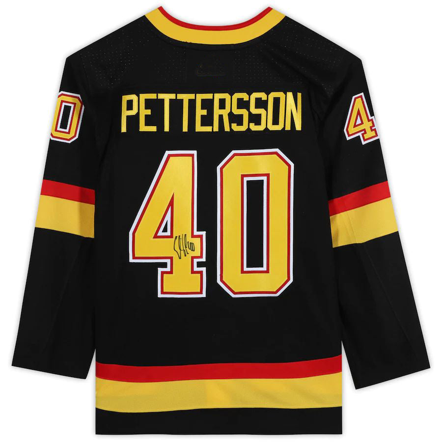 V.Canucks #40 Elias Pettersson   Alternate Black Stitched American Hockey Jerseys