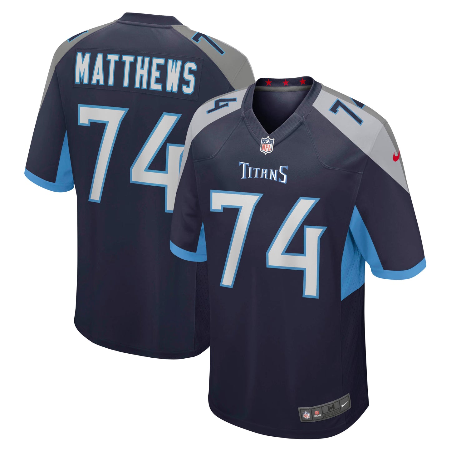 Tennessee Titans Bruce Matthews Navy Retired Player Jersey