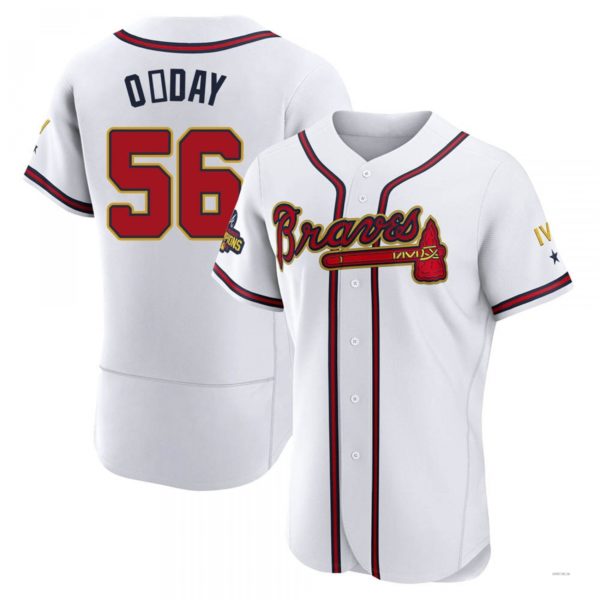Atlanta Braves #56 Darren ODay Gold White 2022 Program Jersey Stitches Baseball Jerseys