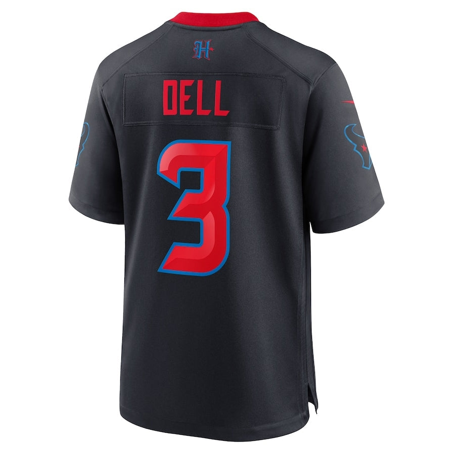 H.Texans #3 Tank Dell Navy 2nd Alternate Game American Football Jersey