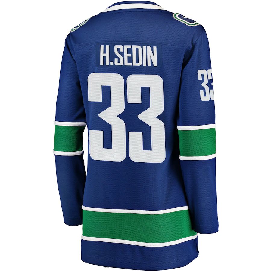 V.Canucks #33 Henrik Sedin Home Breakaway Player Jersey Blue Stitched American Hockey Jerseys