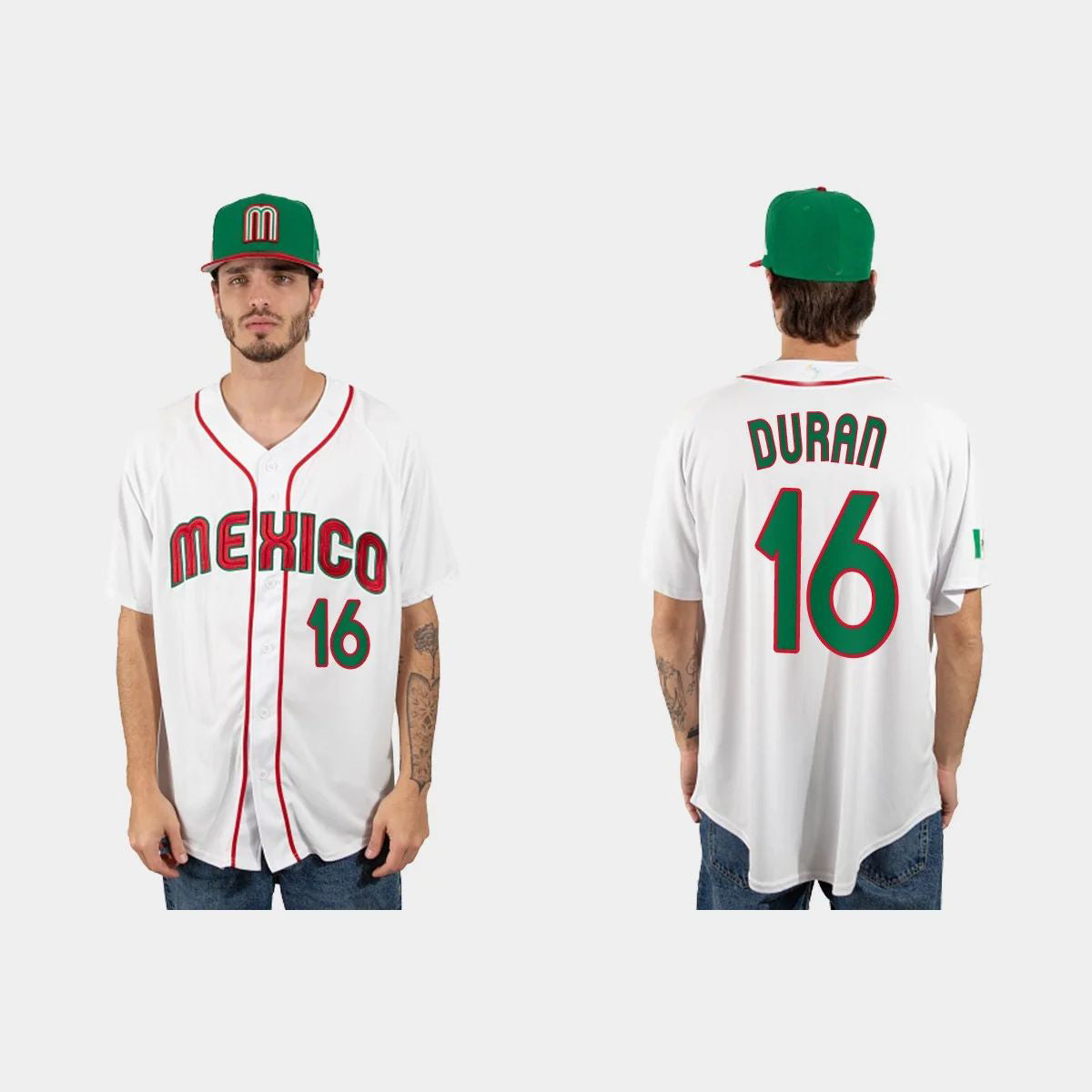 #16 JARREN DURAN MEXICO BASEBALL 2023 WORLD BASEBALL CLASSIC JERSEYC WHITE Stitches Baseball Jerseys