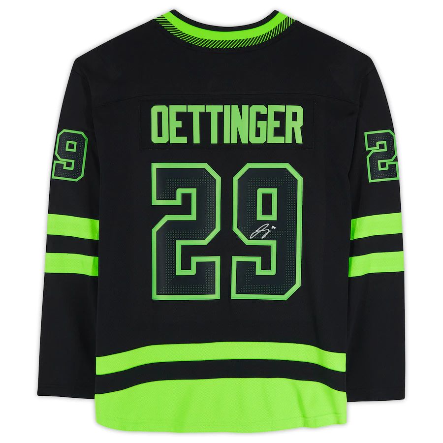 D.Stars #29 Jake Oettinger   Alternate Breakaway Jersey Stitched American Hockey Jerseys