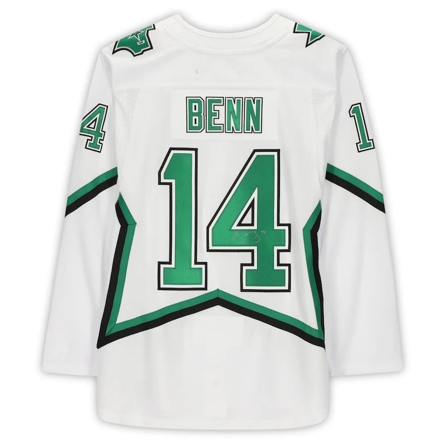 D.Stars #14 Jamie Benn   2020-21 Reverse Retro White Stitched American Hockey Jerseys