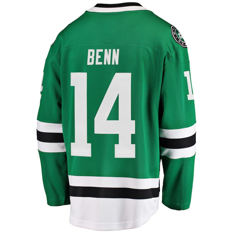 D.Stars #14 Jamie Benn Breakaway Player Jersey Green Stitched American Hockey Jerseys