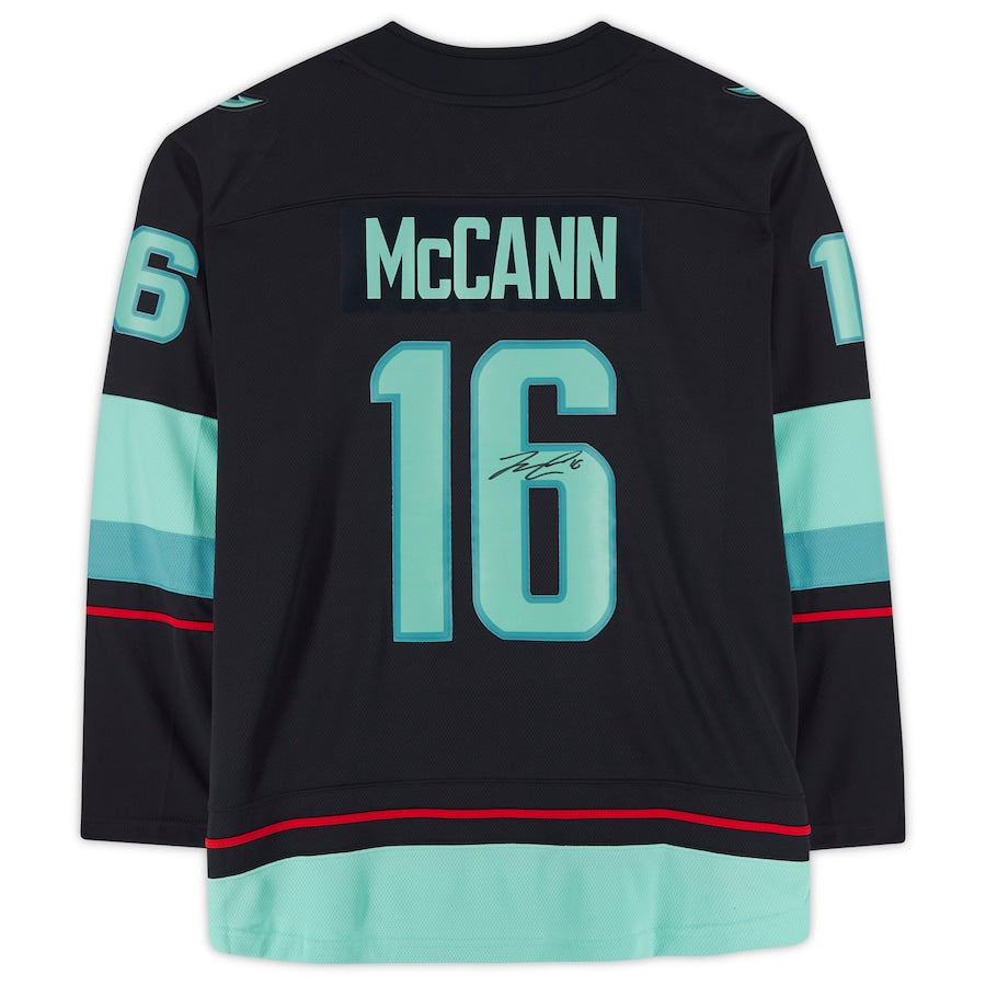 S.Kraken #16 Jared McCann Authenti  Breakaway Jersey with Inaugural Season Jersey Patch Blue Stitched American Hockey Jerseys
