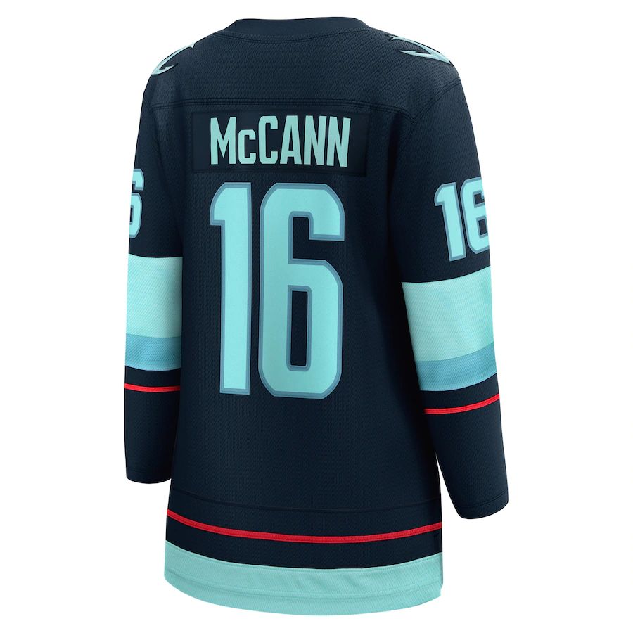 S.Kraken #16 Jared McCann Home Breakaway Player Jersey Blue Stitched American Hockey Jerseys