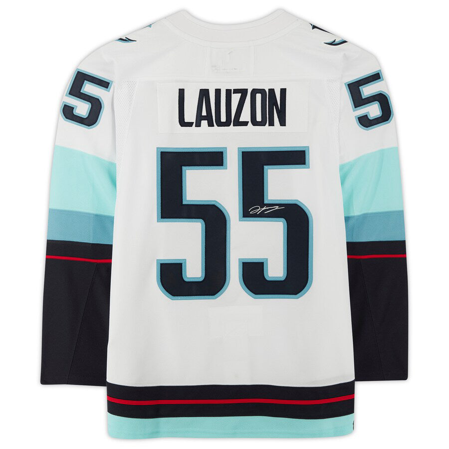 S.Kraken #55 Jeremy Lauzon   White with Inaugural Season Jersey Patch Stitched American Hockey Jerseys