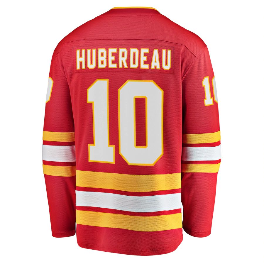C.Flames #10 Jonathan Huberdeau Home Breakaway Player Jersey Red Stitched American Hockey Jerseys