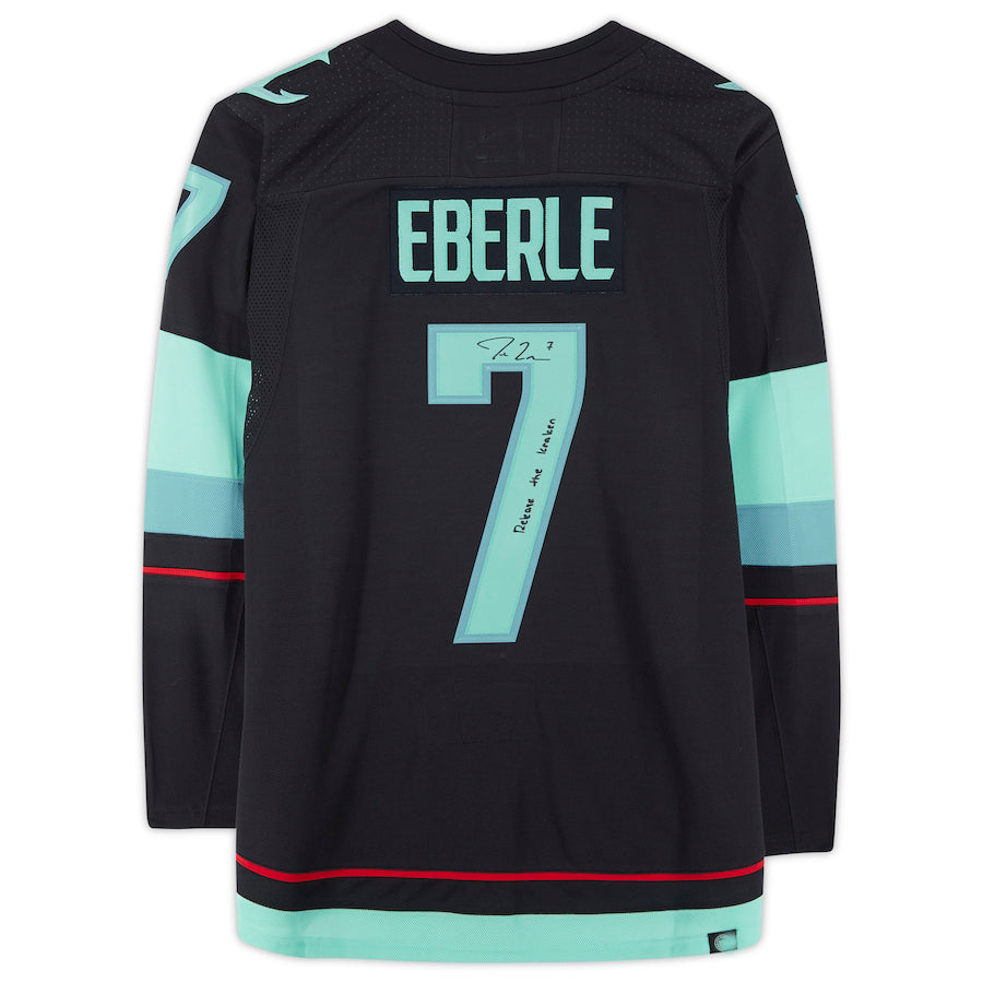 S.Kraken #7Jordan Eberle   with Release The Kraken Inscription and Inaugural Season Jersey Patch Hockey Jerseys