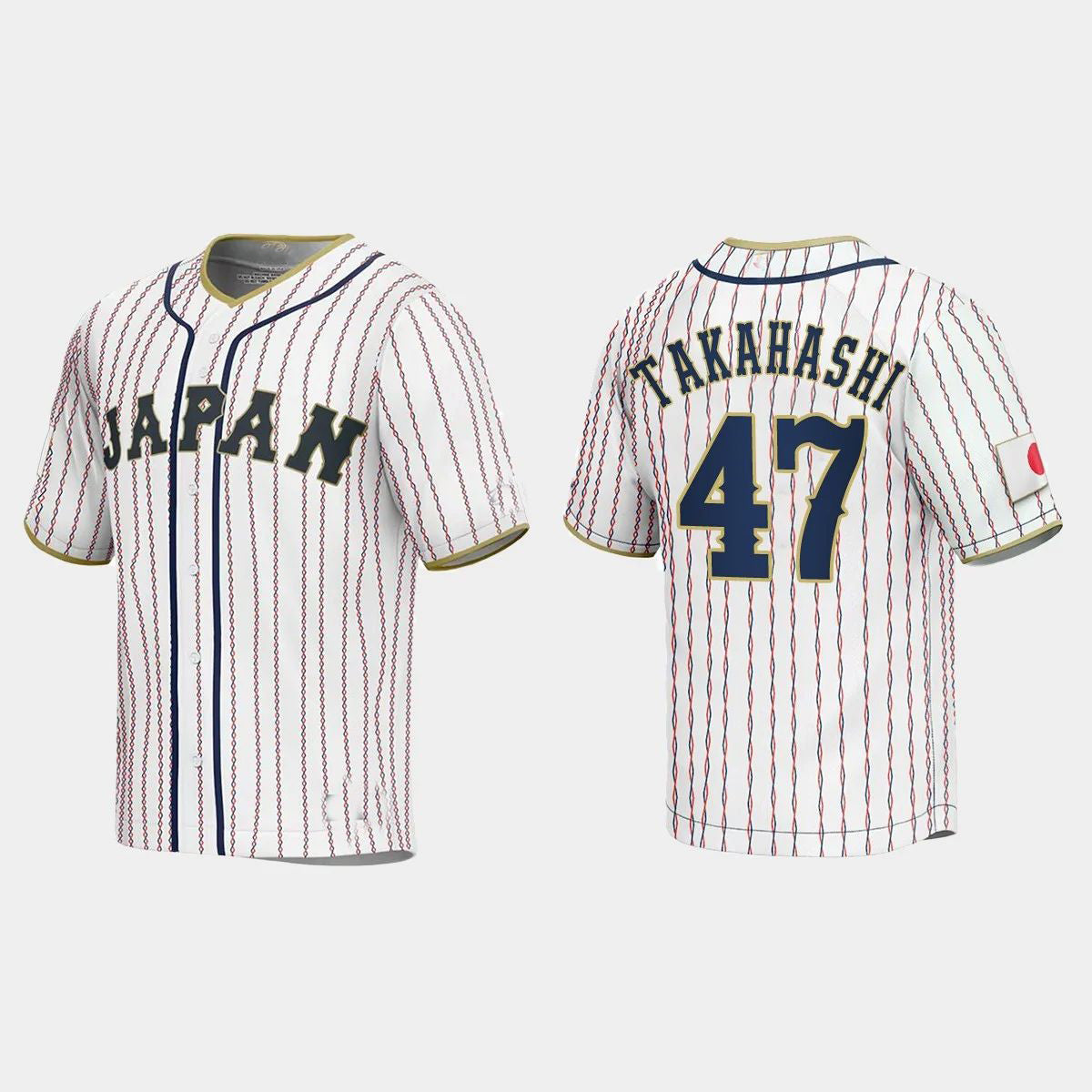 #47 KEIJI TAKAHASHI JAPAN BASEBALL 2023 WORLD BASEBALL CLASSIC JERSEYC WHITE Stitches Baseball Jerseys