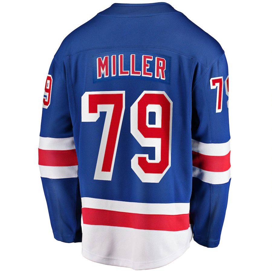 NY.Rangers #79 K'Andre Miller 2017-18 Home Breakaway Replica Jersey Blue Stitched American Hockey Jerseys
