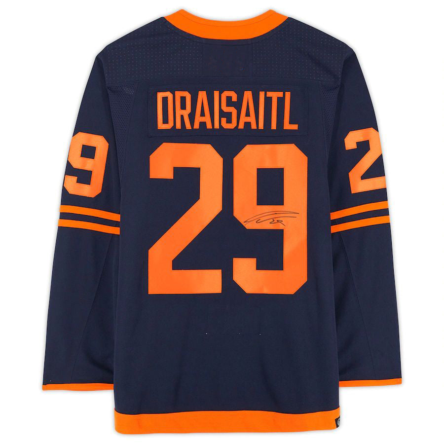 E.Oilers #29 Leon Draisaitl   Navy Alternate Jersey Stitched American Hockey Jerseys