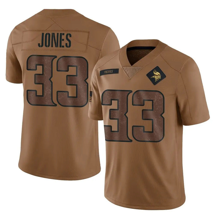 MN.Vikings #33 Aaron Jones Player Brown Salute To Service Limited Football Jerseys