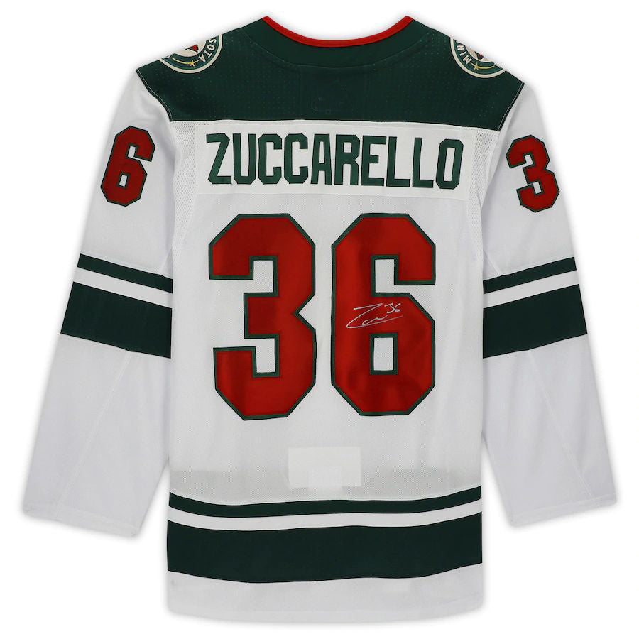 M.Wild #36 Mats Zuccarello   Jersey White Stitched American Hockey Jerseys