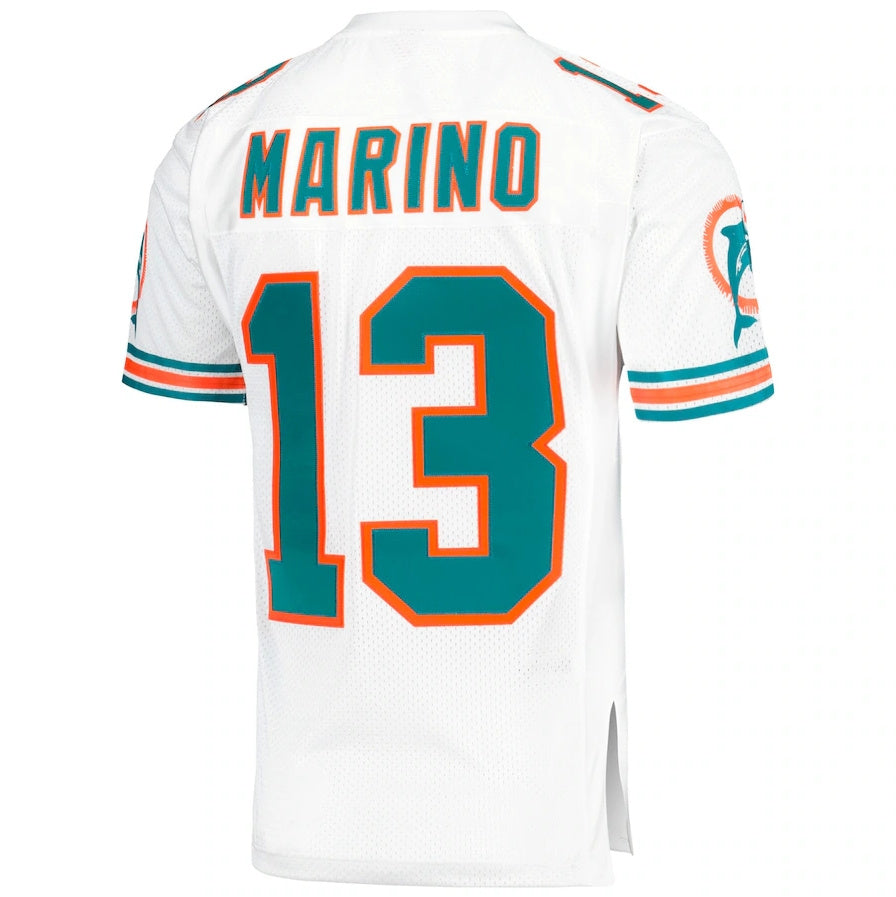 M.Dolphins #13 Dan Marino 1995 Authentic Throwback Retired Player Pocket Jersey - White Stitched American Football Jerseys