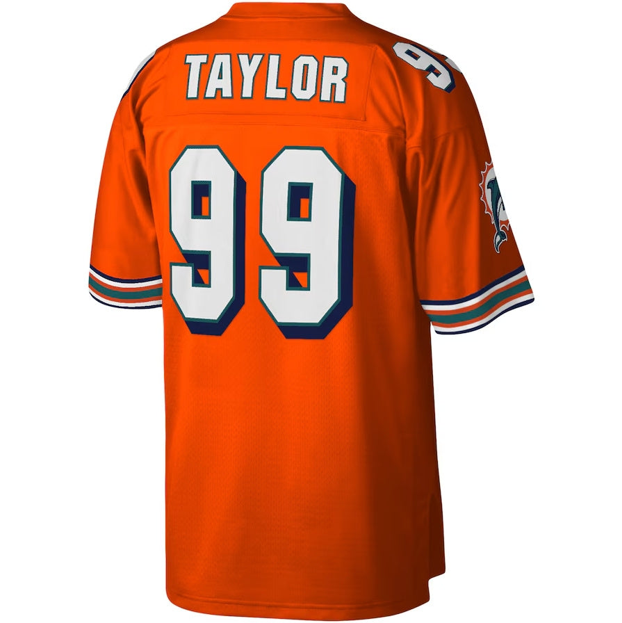 M.Dolphins #99 Jason Taylor Legacy Replica Jersey - Orange Stitched American Football Jerseys