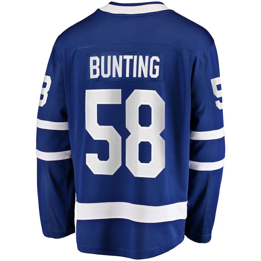 T.Maple Leafs #58 Michael Bunting Home Breakaway Player Jersey Blue Stitched American Hockey Jerseys