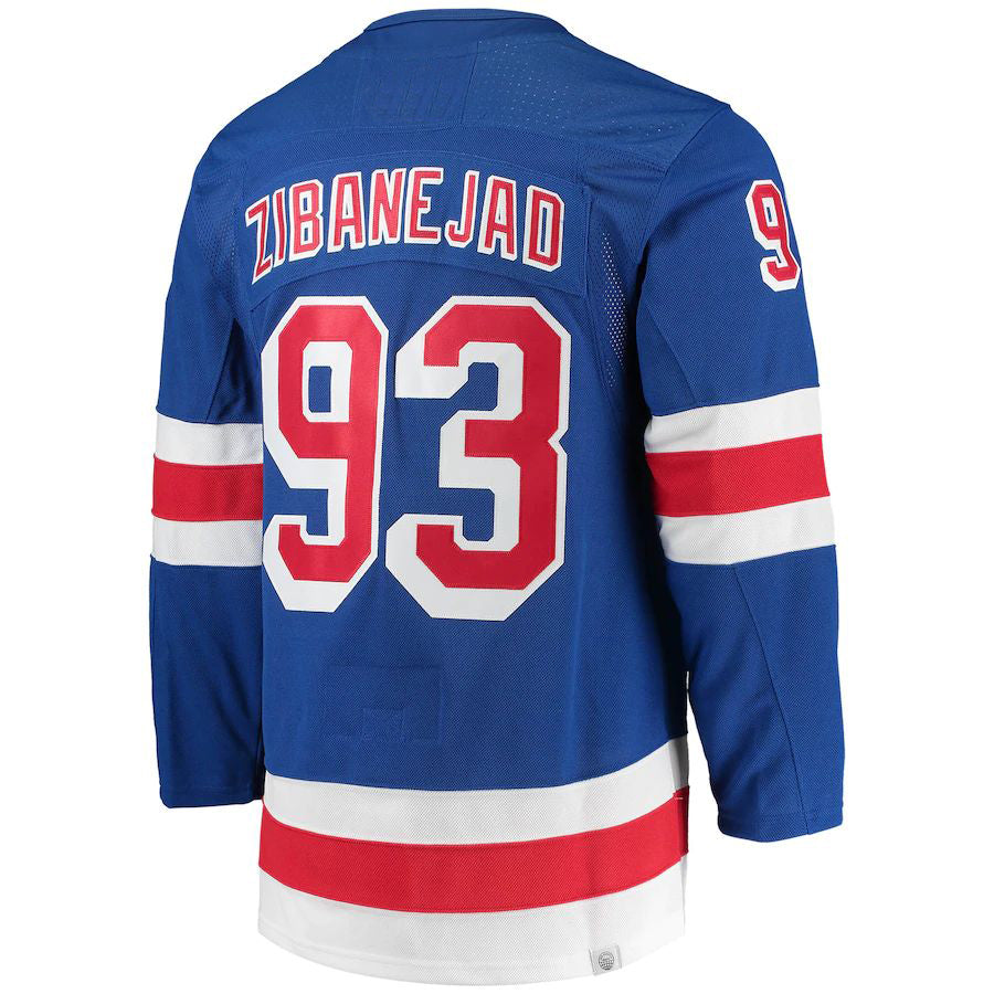 NY.Rangers #93 Mika Zibanejad Home Primegreen  Pro Player Jersey Blue Stitched American Hockey Jerseys