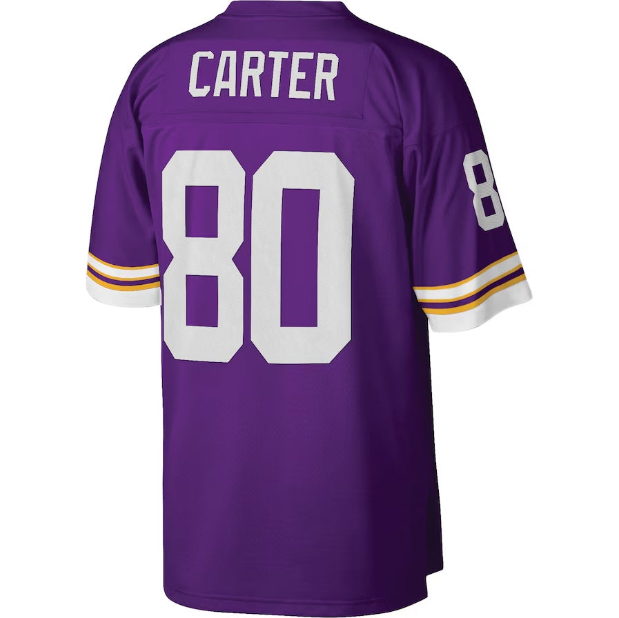 MN.Vikings #80 Cris Carter Legacy Replica Jersey - Purple Stitched American Football Jerseys