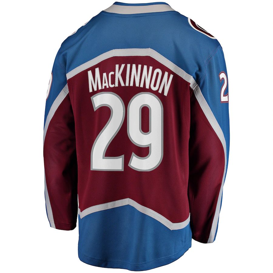 C.Avalanche #29 Nathan MacKinnon Breakaway Player Jersey Burgundy Stitched American Hockey Jerseys