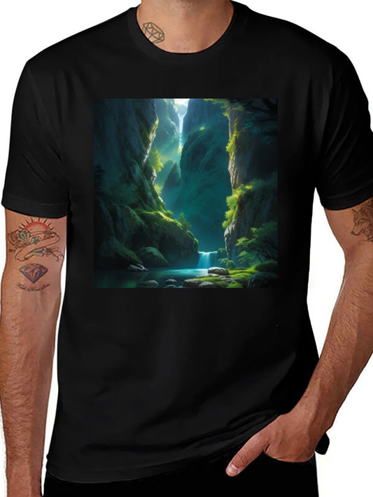 Natures Path Tee: Black Graphic T-Shirt