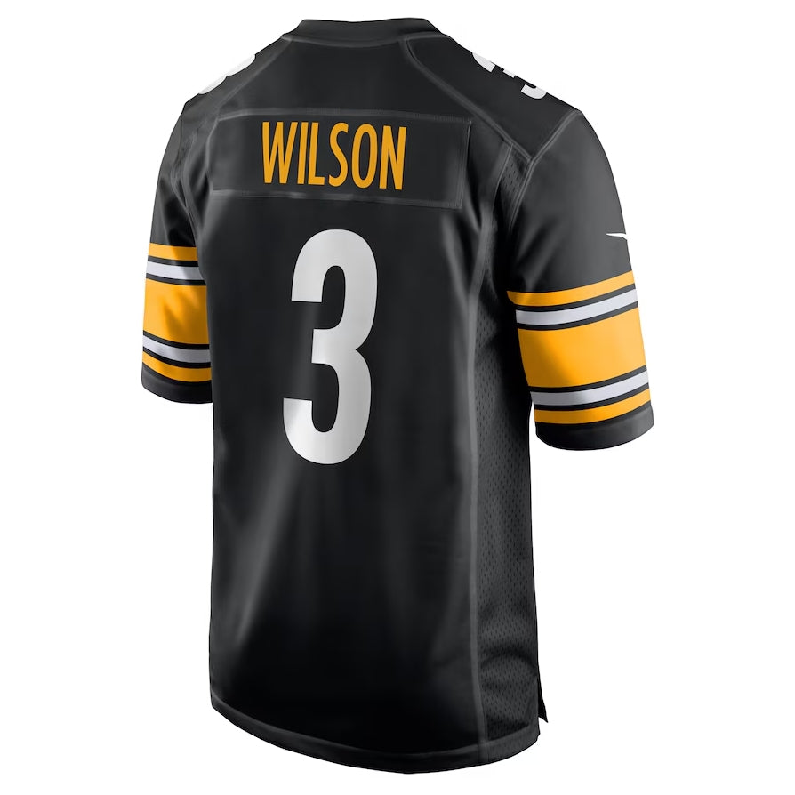 P.Steelers #3 Russell Wilson Game Jersey C Black Stitched American Football Jerseys