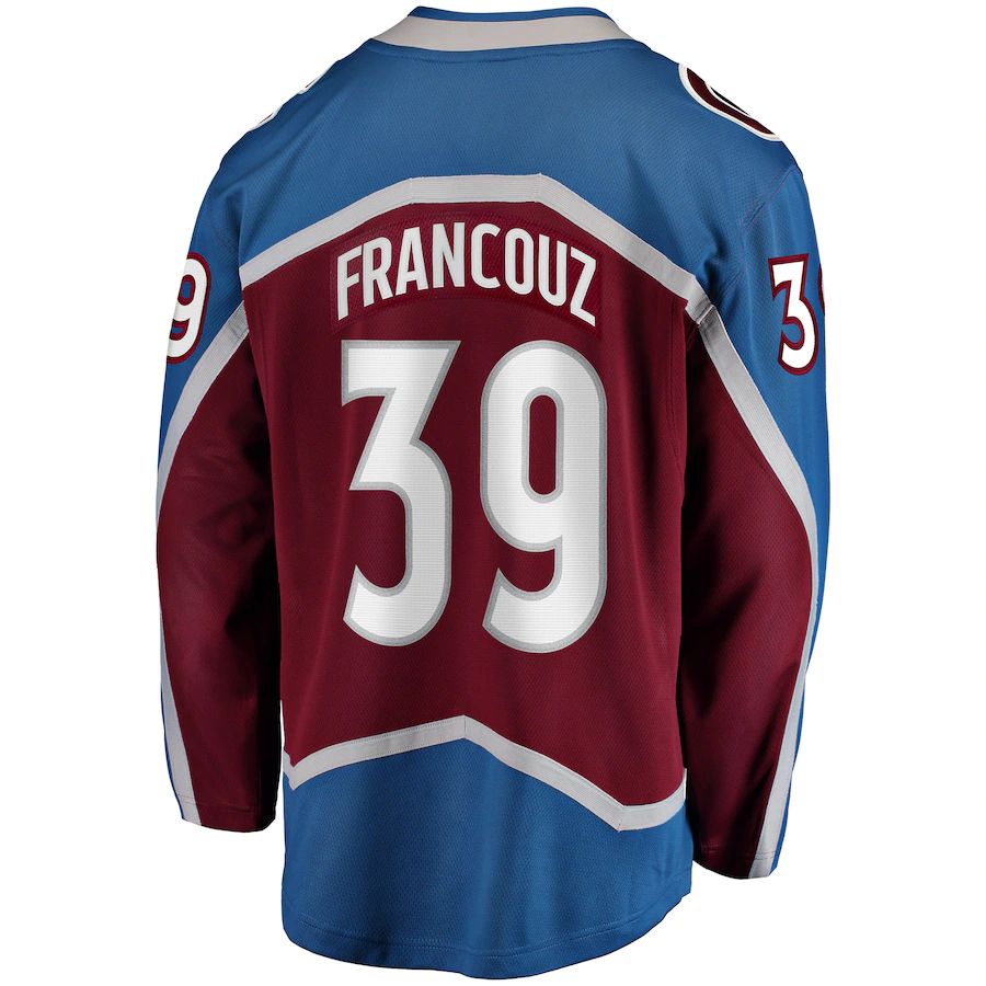 C.Avalanche #39 Pavel Francouz Breakaway Player Jersey Burgundy Stitched American Hockey Jerseys