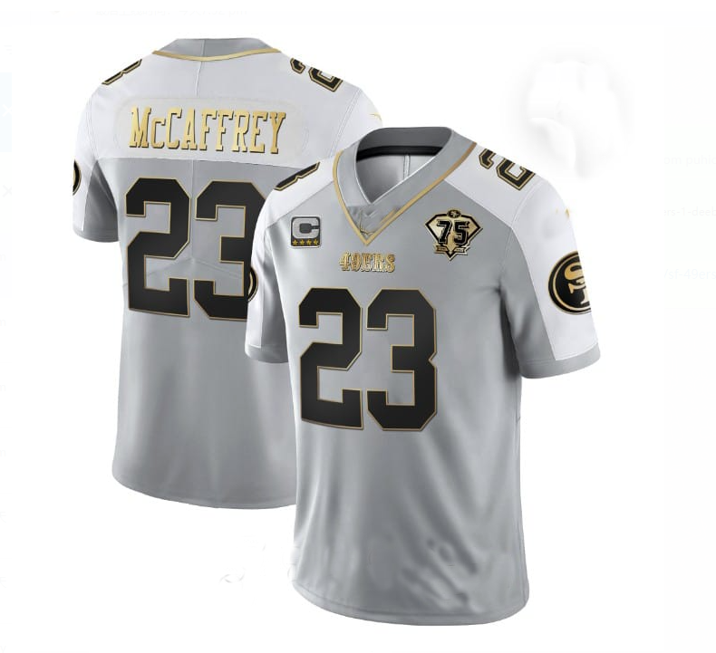 SF.49ers #23 Christian McCaffrey White Game Player Jersey Stitched American Football Jerseys