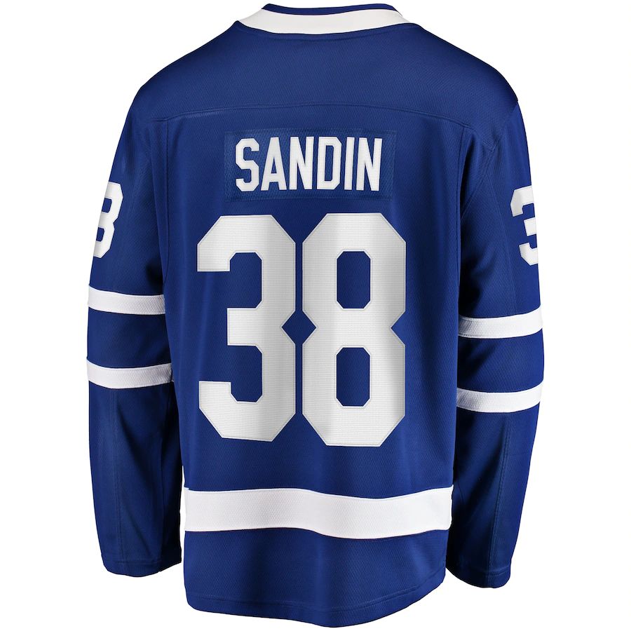 T.Maple Leafs #38 Rasmus Sandin Replica Player Jersey Blue Stitched American Hockey Jerseys