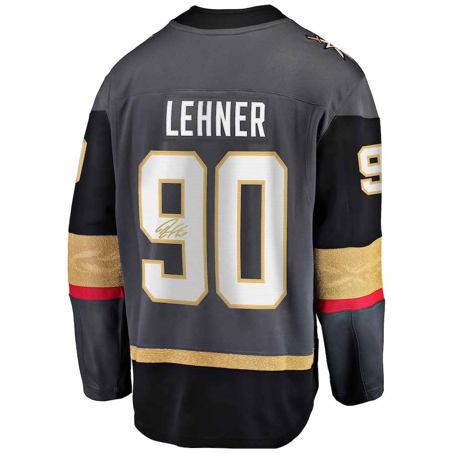 V.Golden Knights #90 Robin Lehner   Black Breakaway Jersey Gray Hockey Jerseys