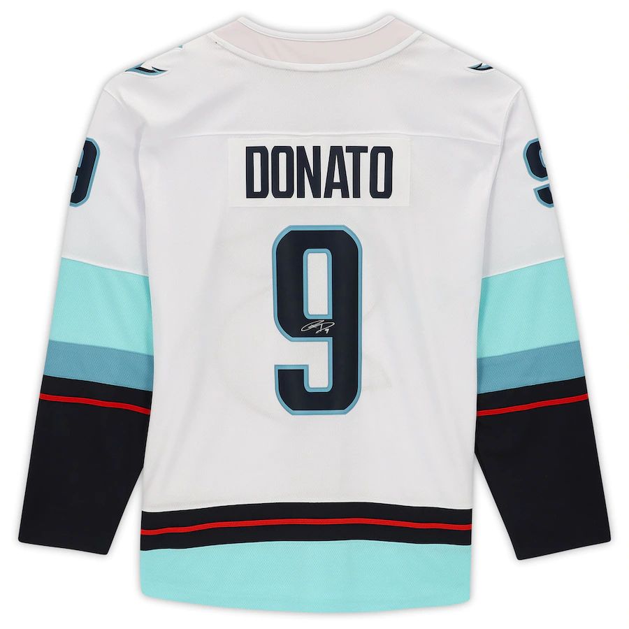 S.Kraken #9 Ryan Donato   with Inaugural Season Patch White Stitched American Hockey Jerseys