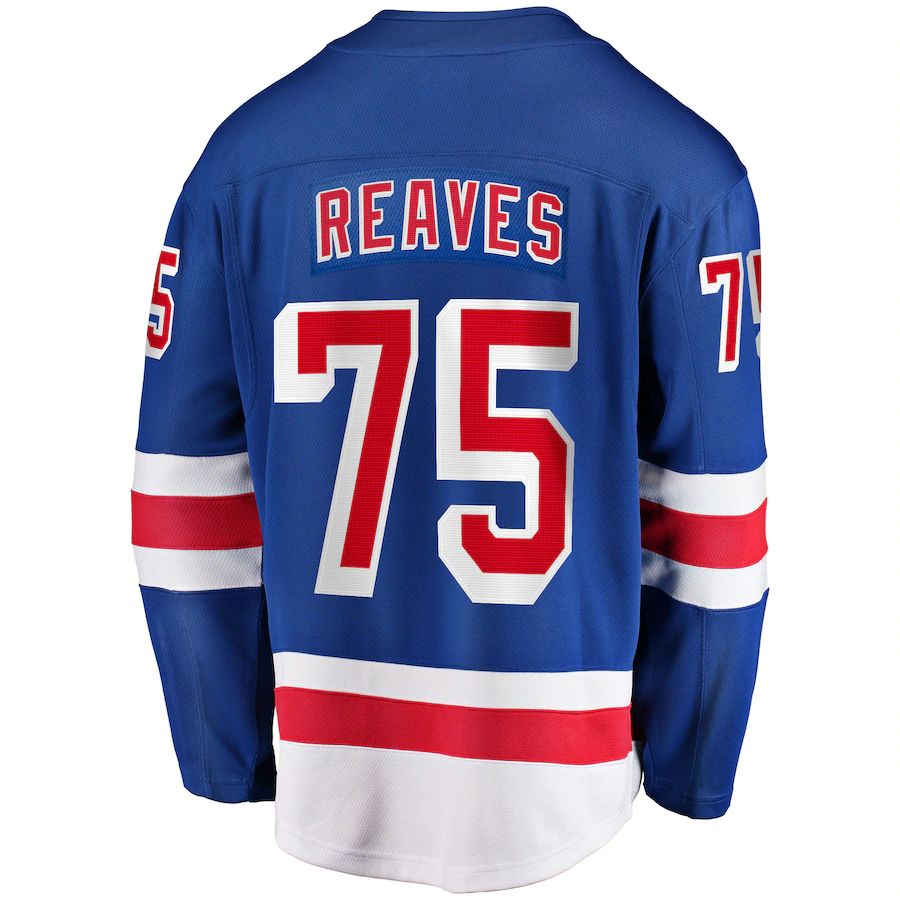 NY.Rangers #75 Ryan Reaves Home Breakaway Player Jersey Blue Stitched American Hockey Jerseys