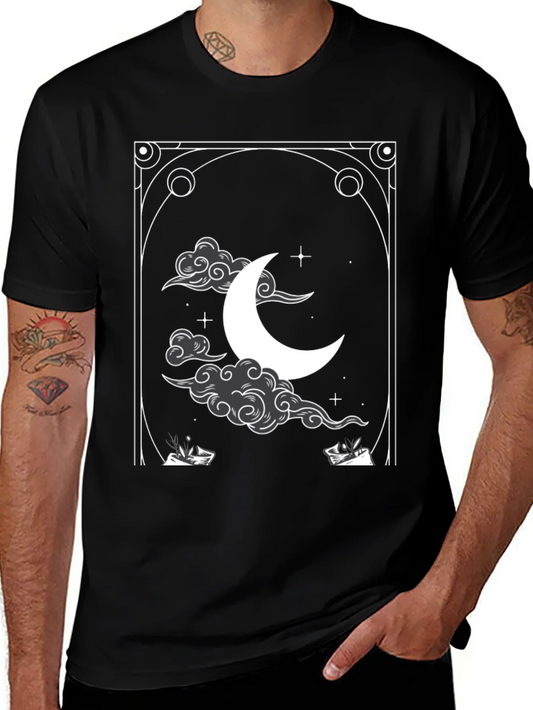 Celestial Crescent Moon Graphic Tee