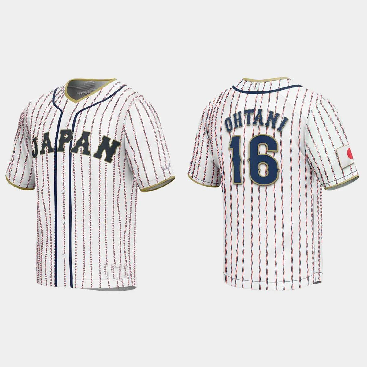 #16 SHOHEI OHTANI JAPAN BASEBALL 2023 WORLD BASEBALL CLASSIC REPLICA JERSEY C WHITE Stitches Baseball Jerseys
