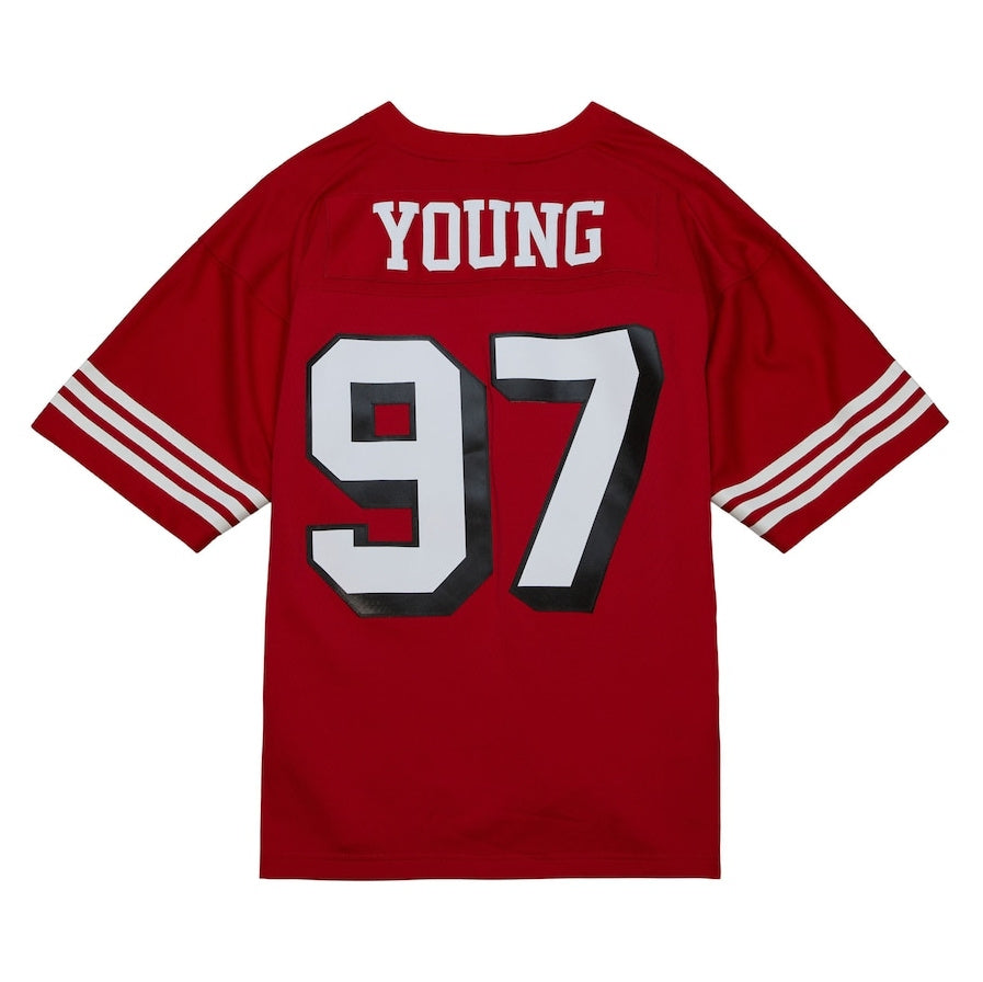 SF.49ers #97 Bryant Young Legacy Replica Jersey - Scarlet Stitched American Football Jerseys