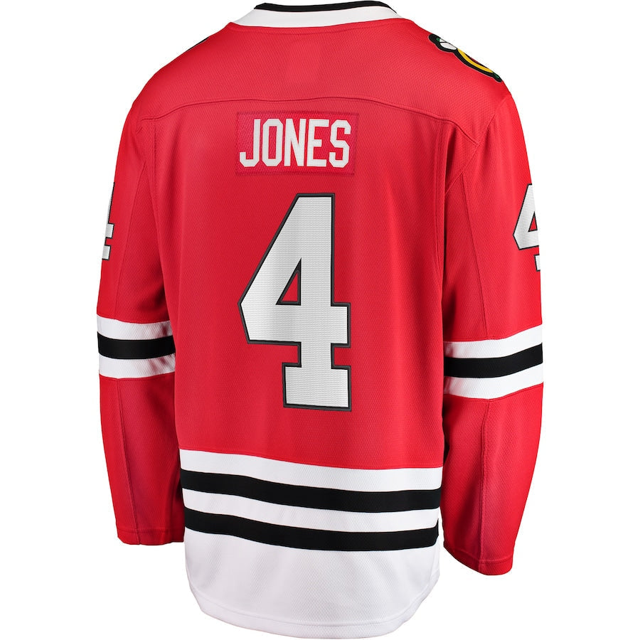 C.Blackhawks #4 Seth Jones Home Breakaway Player Jersey Red Stitched American Hockey Jerseys