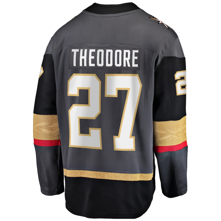 V.Golden Knights #27 Shea Theodore Alternate Premier Breakaway Player Jersey Gray Hockey Jerseys