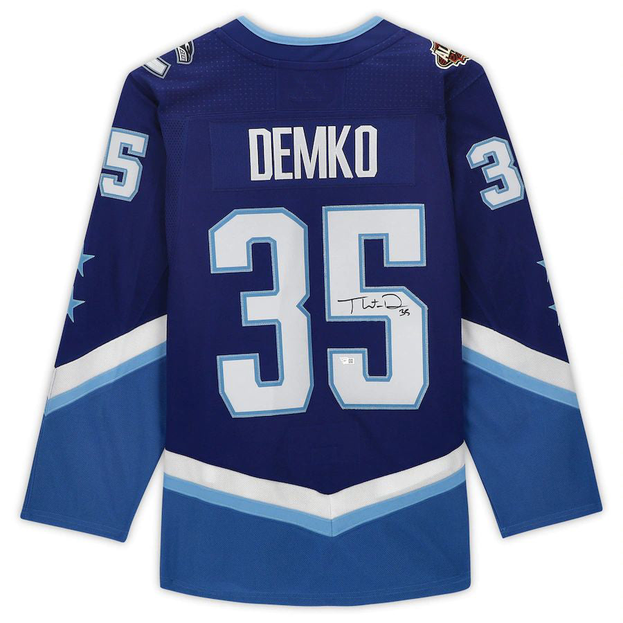 V.Canucks #35 Thatcher Demko   2022 All-Star Game Jersey Blue Stitched American Hockey Jerseys