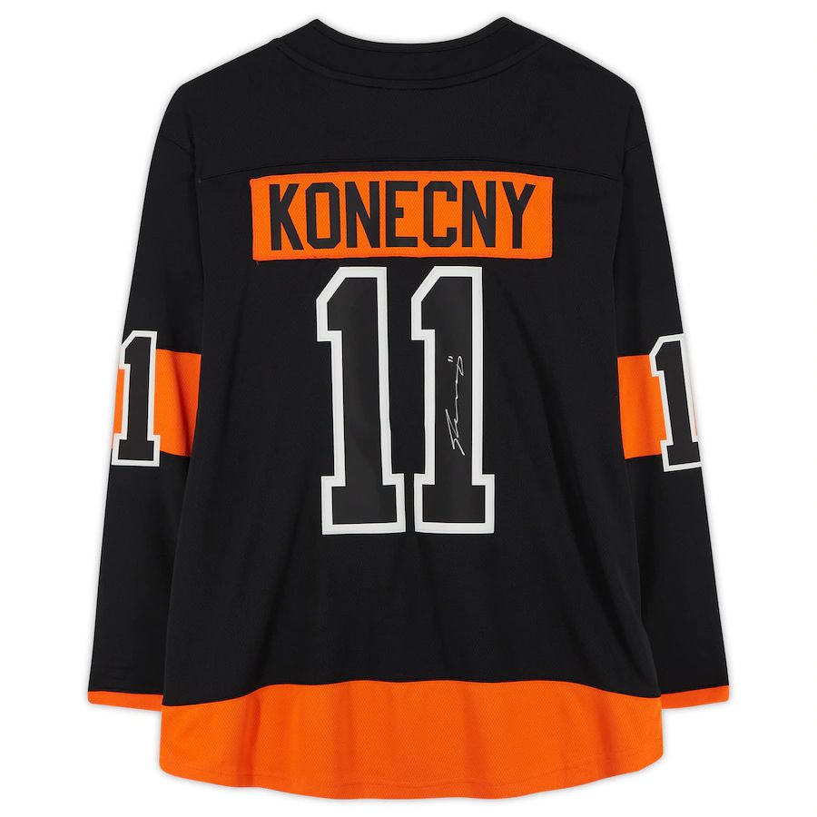 P.Flyers #11 Travis Konecny   Alternate Breakaway Jersey Black Stitched American Hockey Jerseys