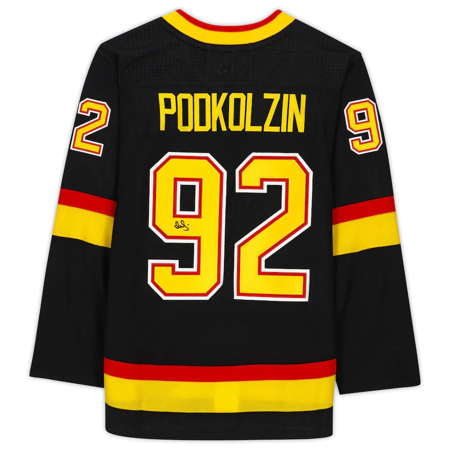 V.Canucks #92 Vasily Podkolzin   Alternate  Jersey Black Stitched American Hockey Jerseys
