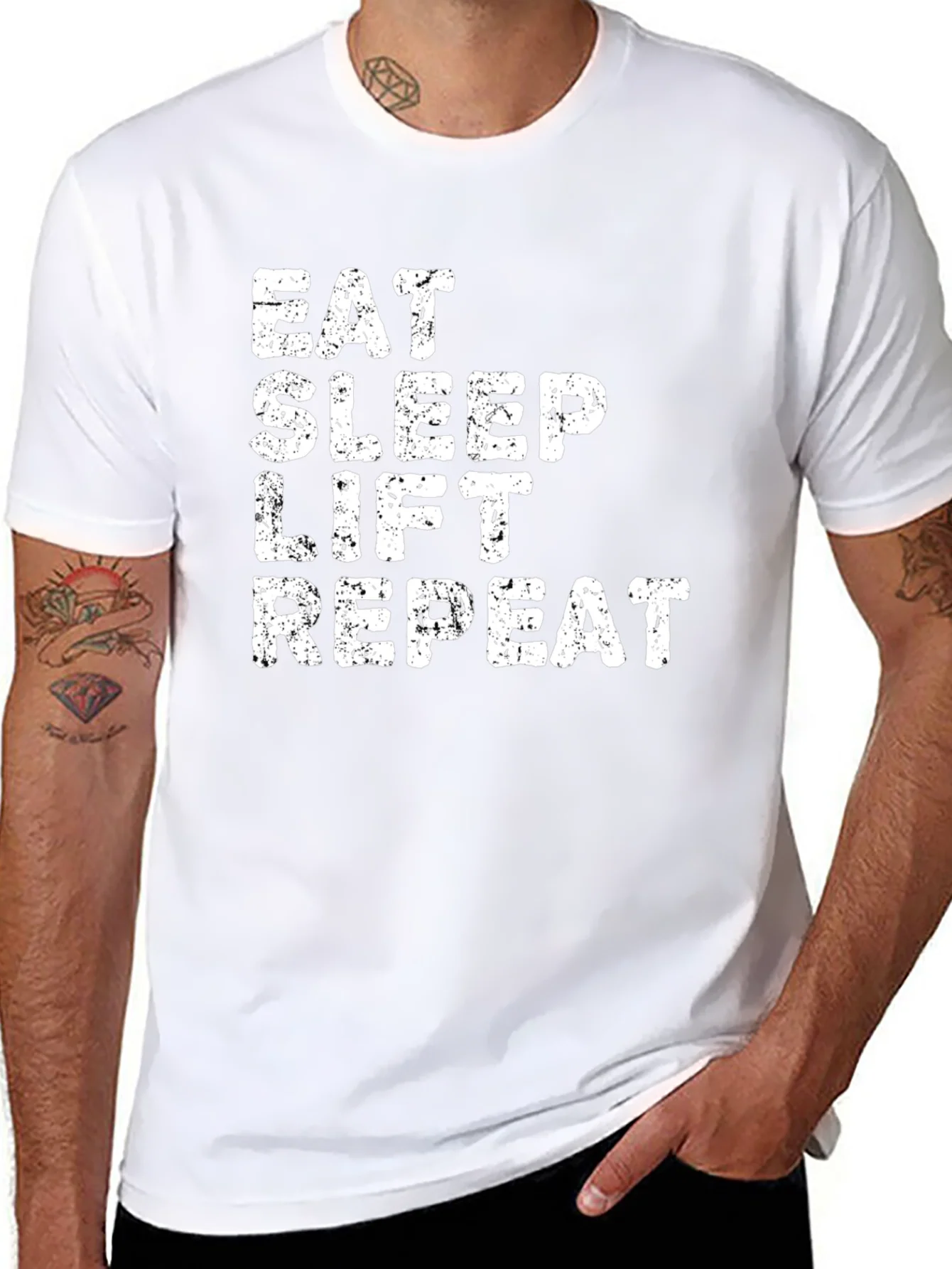 Eat Sleep Lift Repeat Black T-Shirt